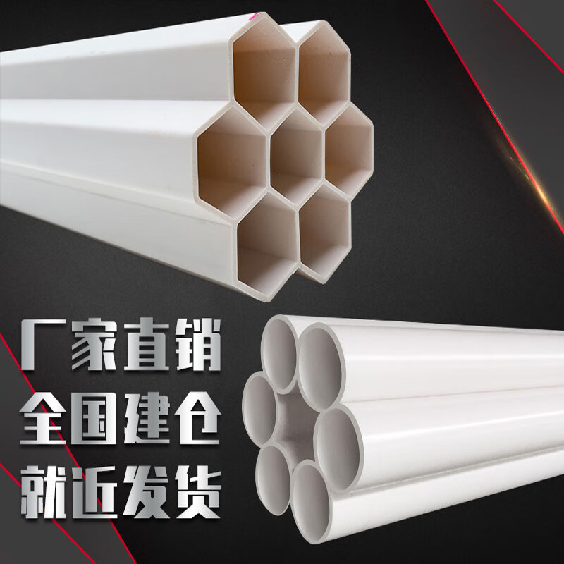 pvc格栅管四孔六孔多孔格栅管单孔塑合金管五孔pe七孔梅花管 白色单孔